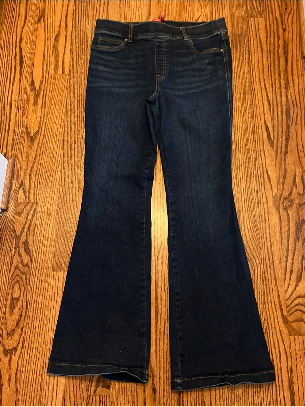 Spanx Clean Indigo Bootcut Trousers Size XL Dark Wash Jeans Pull On Stretch
